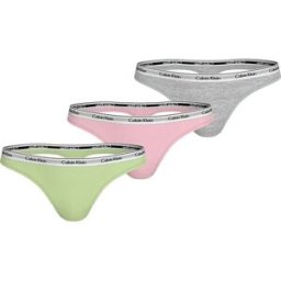 Calvin Klein String 000qd5209e 3 Unités Reconditionné Highline Green / Buff Pink / Gry Htr M Femme