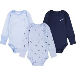 Nike Kids Body à Manches Longues Essentials 3 Unités Cobalt Bliss Heather 0-3 Mois Garçon,Fille