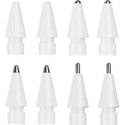 INF Kit de pointes de remplacement [2H x2+3.0 x2+Bullet Tip x2+4.0 x2] 8 pcs boîte nano compatible avec Apple Pencil, ABS+Metal