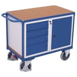 VARIOfit Servante d’atelier avec 1 plateau, 1 armoire et 4 tiroirs, capacité 500 kg (sw-600.698)