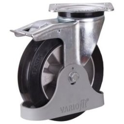 VARIOfit Roue de frein en caoutchouc élastique plein 200 × 50 mm noir (dpg-200.006)