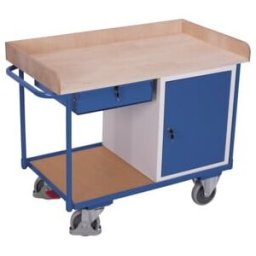 VARIOfit Servante d’atelier avec 2 plateaux, plateau, 1 armoire et 1 tiroir (sw-600.611)