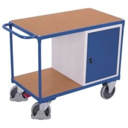 VARIOfit Servante d’atelier avec 2 plateaux et 1 armoire Capacité 500 kg (sw-600.607)