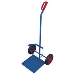 VARIOfit Diable en acier pour bouteille de gaz propane, roues pneumatiques, pelle 360 × 365 mm H, chaîne de sécurité 385 mm (fk-1206/11)