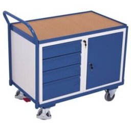 VARIOfit Servante d’atelier avec 1 plateau, 1 armoire et 4 tiroirs (sw-600.606)
