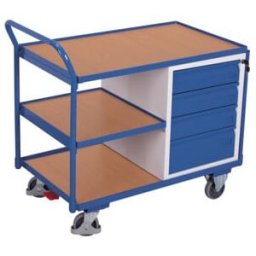 VARIOfit Servante d’atelier avec 3 plateaux et 4 tiroirs (sw-600.605)