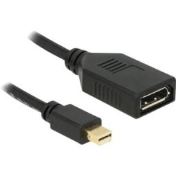 Adaptateur DisplayPort Delock 65554 [1x Mini port Display mâle - 1x DisplayPort femelle] 21.00 cm noir avec noyau en ferrite