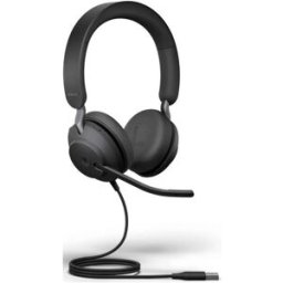 Jabra Evolve2 40 SE USB C/A MS Stereo Micro-casque supra-auriculaire filaire Stereo noir Suppression du bruit du microphone, Noise Cancelling volume réglable