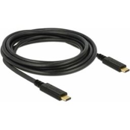 Delock Câble USB-C USB 2.0 USB-C® mâle, USB-C® mâle 3.00 m noir 83325