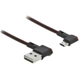 Delock Câble USB USB 2.0 USB-A mâle, USB-Micro-B mâle 0.20 m noir connecteur utilisable des deux cotés 85269