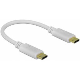 Delock Câble USB-C USB-C® mâle, USB-C® mâle 0.15 m blanc contacts dorés 85357