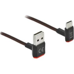 Delock Câble USB USB 2.0 USB-A mâle, USB-C® mâle 0.20 m noir connecteur utilisable des deux cotés 85274
