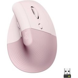 Logitech Lift Vertical Ergonomic Mouse Souris ergonomique Bluetooth, radio optique rose 6 Boutons 4000 dpi ergonomique