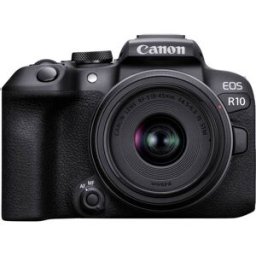 Canon EOS R10 + RF-S 18-45mm F4.5-6.3 IS STM Appareil photo reflex numérique avec RF-S 18-45 mm 24.2 Mill. pixel noir vidéo 4K, stabilisation dimage, WiFi,