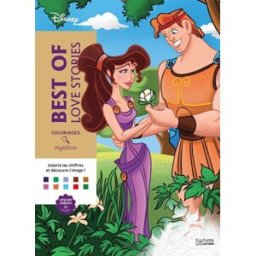Coloriages Mystères Disney : Best of Love Stories : Colorie les chiffres et découvre l'image Collectif Hachette Heroes