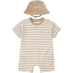Nike Kids Combinaison à Manches Courtes Terry Pale Ivory Heather 3 Mois Garçon,Fille