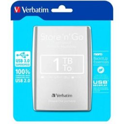Verbatim Disque Dur Externe Hdd Store N Go Usb 3.0 1tb Silver One Size unisex