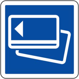 Panneau routier paiement carte bancaire C64B