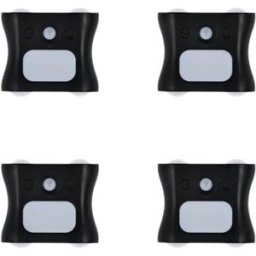 INF Pack de 4 lampes détecteur de mouvement rechargeables magnétiques - 1200mah, RGB16 + blanc réglable, télécommande, Le noir