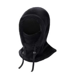 INF Cagoule Épaisse Doublée Polaire - Capuche Coupe-Vent pour Vélo et Extérieur Le noir