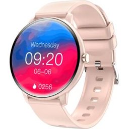 INF Montre connectée avec appel Bluetooth, suivi SpO2 et fréquence cardiaque, écran 1.39 inch TFT, batterie 210mAh, charge Rose