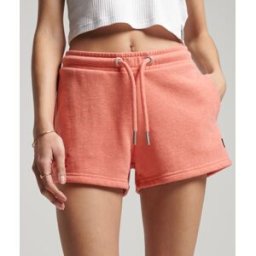 Superdry Femme Short en Jersey Vintage Logo en Coton bio Corail Taille: 44
