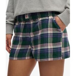 Superdry Femme Short à Carreaux en Coton Avec élastique Green Taille: 38