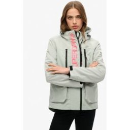 Superdry Femme Coupe-vent à Capuche Ultimate Tech Gris Clair Taille: 36
