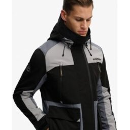 Superdry Homme Veste Coupe-vent à Capuche Color Block Black Taille: L
