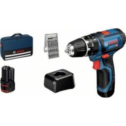 Bosch Professional GSB 12V-15 2 vitesses-Perceuse à percussion sans fil + 2 batteries
