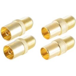 Shiverpeaks BS15-301414 Set adaptateur coaxial-F doré Connexions: Prise coaxiale IEC, Fiche mâle F, Fiche coaxiale IEC, Prise femelle F 1 set