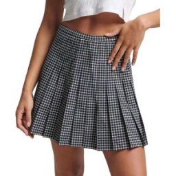 Superdry Jupe Vintage Pleated Mini Micro Check M Femme