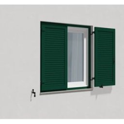 fenetre24.com Volets Battants vert mousse, avec cadre de montage lames Cannes, RAL 6005, 300 x 800 mm, 1 vantail ouverture gauche, configurez selon vos besoins