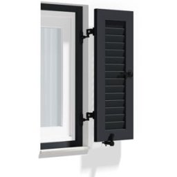 fenetre24.com Volets Battants anthracite, cadre de montage, lames Nice, RAL 7016 gris anthracite, 300 x 800 mm, un vantail ouverture à gauche, sur mesure