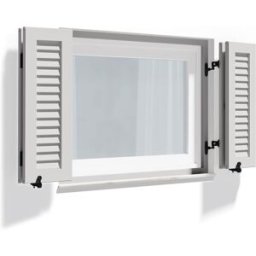 fenetre24.com Volets Battants extérieurs, volets à cadre de montage lames Nice, RAL 9016 blanc signalisation, 1100 x 800 mm, 4 vantaux pliants, sur mesure