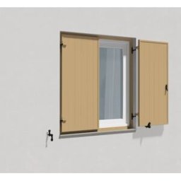 fenetre24.com Volets Battants Beige, volets à cadre de montage, lames modèle Deauville, RAL 1001, 300 x 800 mm, 1 vantail ouverture gauche, sur mesure