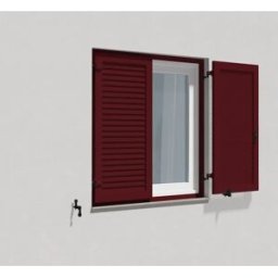 fenetre24.com Volets Battants rouge vin, volets battants avec cadre de montage, RAL 3005 mat, 800 x 800 mm, 2 vantaux lames Nice, à configurer sur mesure