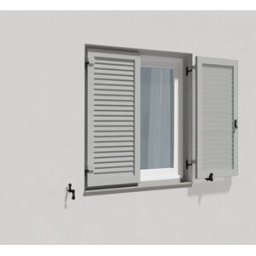 fenetre24.com Volets Battants gris clair, avec cadre de montage, RAL 7035 mat, 800 x 800 mm, 2 vantaux lames Nice, à configurer sur mesure