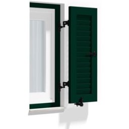 fenetre24.com Volets Battants verts, avec cadre de montage lames Nice, RAL 6005 vert mousse, 300 x 800 mm, 1 vantail ouverture gauche, à configurer sur mesure