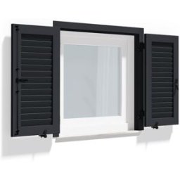 fenetre24.com Volets Battants anthracite, lames Nice, RAL 7016 gris anthracite, 800 x 800 mm, 2 vantaux avec cadre dormant, à configurer en ligne