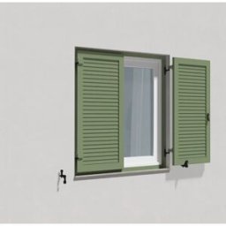 fenetre24.com Volets Battants à lames Cannes avec cadre de montage, RAL 6021 vert pâle, 300 x 800 mm, un vantail ouverture gauche, configurable individuellement