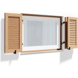 fenetre24.com Volets Battants aluminium aspect bois, avec cadre de montage, Douglas N8, 1200 x 800 mm, 3 vantaux lames Nice, configurable individuellement