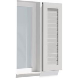 fenetre24.com Volet battant déco, volet décoratif fixe à lames Nice, Blanc signalisation RAL 9016, 300 x 800 mm, un vantail, à configurer sur mesure