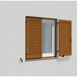 fenetre24.com Volets Battants Marron, cadre de montage, lamelles Nice, brun ocre RAL 8001, 800 x 800 mm, 2 vantaux avec battement, sur mesure