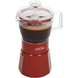 LA CAFETIERE Machine Expresso La Cafetière Verona 290ml Rouge Avec Verre Résistant À La Chaleur