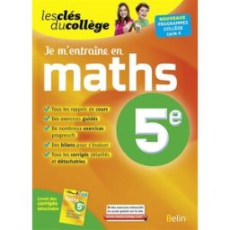 Je m'entraîne en maths, 5e : nouveaux programmes collège, cycle 4 Ingrid Sauron Belin