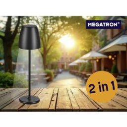 Megatron TAVOLA Solar MT68059 Lampe de table sans fil LED LED intégrée 2 W noir
