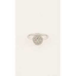 Bague à initiale avec strass My Jewellery Argenté/Doré 18 femme