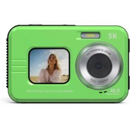 INF Appareil Photo Numérique Étanche 5K Double Écran - Capturez Vos Aventures! Vert