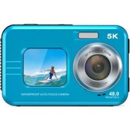 INF Appareil Photo Numérique Étanche 5K Double Écran - Capturez Vos Aventures! Bleu